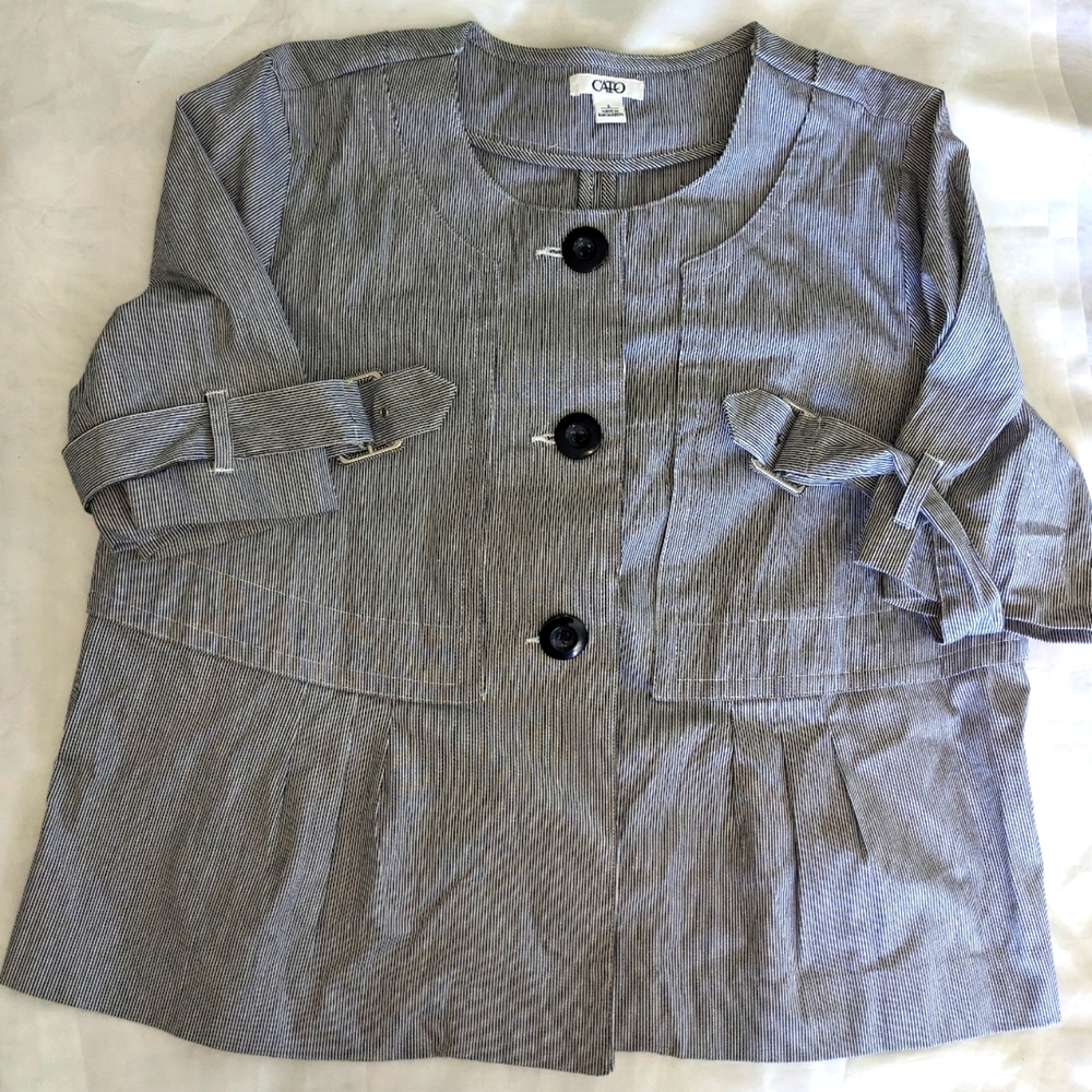 Cato Women's Three Button Striped Accent Jacket
